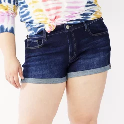 Juniors' Plus Size SO® Low-Rise Shortie Shorts -Kohl's store 5204501 Dark