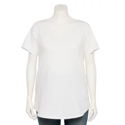 Plus Size Sonoma Goods For Life® V-Neck Tunic Tee -Kohl's store 5209140 White