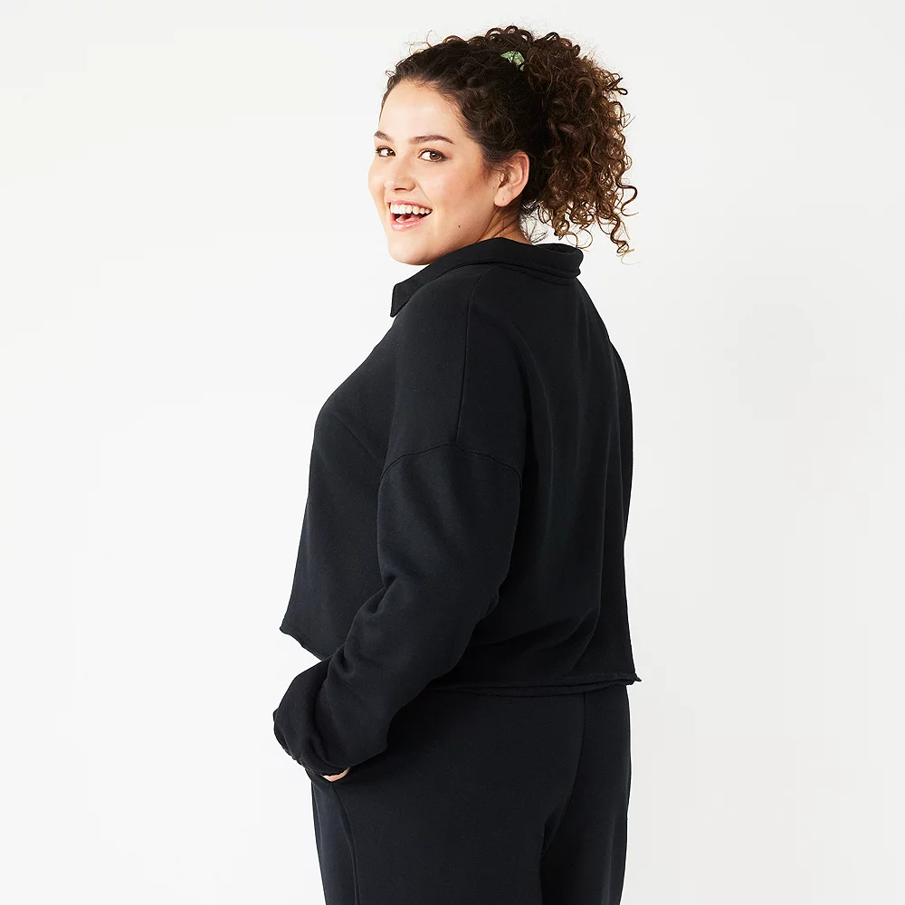 Juniors' Plus Size SO® Long Sleeve Fleece Polo 6 Juniors' Plus Size SO® Long Sleeve Fleece Polo - Image 6