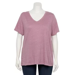 Plus Size Sonoma Goods For Life® Everyday V-Neck Tee -Kohl's store 5232145 Dusty Purple