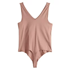 Juniors' Plus Size SO® Seamless V-Neck Tank Bodysuit -Kohl's store 5233790 ALT5