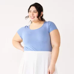 Juniors' Plus Size SO® Seamless Short Sleeve Bodysuit -Kohl's store 5233793 Nile Lilly