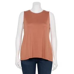 Plus Size Nine West Essential Easy High-Neck Tank -Kohl's store 5234070 Mocha Frosting