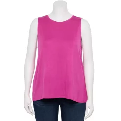 Plus Size Nine West Essential Easy High-Neck Tank -Kohl's store 5234070 Raspberry Soda