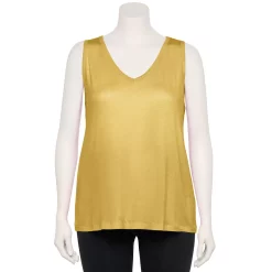 Plus Size Nine West Essential Easy V-Neck Tank -Kohl's store 5235544 Santa Cruz Yellow