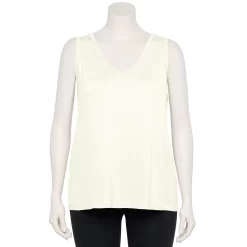 Plus Size Nine West Essential Easy V-Neck Tank -Kohl's store 5235544 White Knight