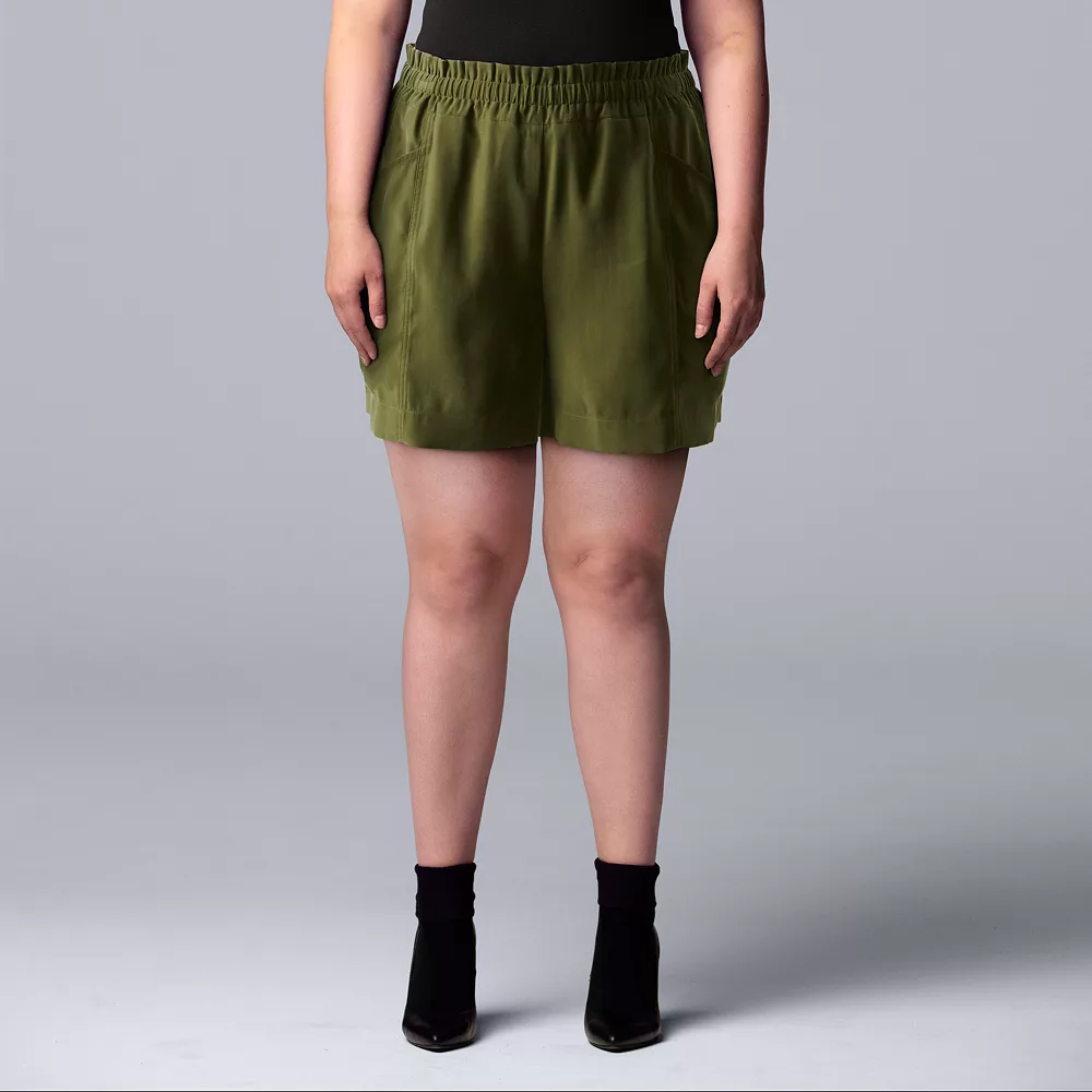 Plus Size Simply Vera Vera Wang High-Waisted Soft Shorts 4 Plus Size Simply Vera Vera Wang High-Waisted Soft Shorts - Image 4