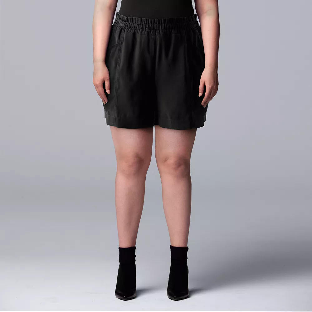 Plus Size Simply Vera Vera Wang High-Waisted Soft Shorts 2 Plus Size Simply Vera Vera Wang High-Waisted Soft Shorts - Image 2