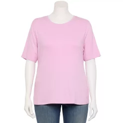 Plus Size Nine West Essential Fitted Elbow-Sleeve Tee -Kohl's store 5247489 Lilac Necklace