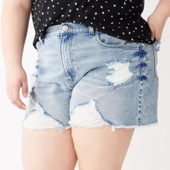 Juniors' Plus Size SO® Super High Rise '90s Boyfriend Shorts -Kohl's store 5247863 Light Dest