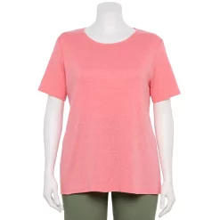 Plus Size Croft & Barrow® Essential Crewneck Tee -Kohl's store 5252564 Coral