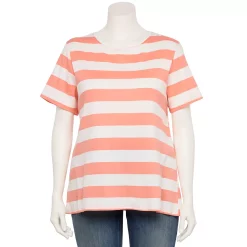 Plus Size Croft & Barrow® Essential Crewneck Tee -Kohl's store 5252564 Coral Rugby