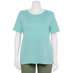 Plus Size Croft & Barrow® Essential Crewneck Tee -Kohl's store 5252564 Light Blue