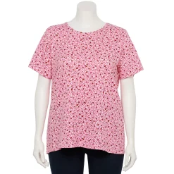 Plus Size Croft & Barrow® Essential Crewneck Tee -Kohl's store 5252564 Pink Ladybug