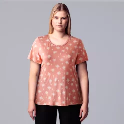 Plus Size Simply Vera Vera Wang Scoopneck Print Tee -Kohl's store 5256625 Ditsy Drip