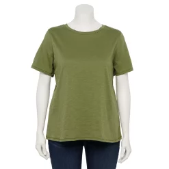 Plus Size Sonoma Goods For Life® Everyday Crewneck Tee -Kohl's store 5259072 Light Olive