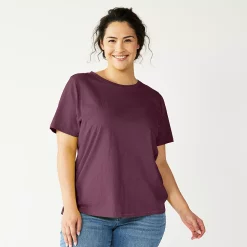 Plus Size Sonoma Goods For Life® Everyday Crewneck Tee -Kohl's store 5259072 Plum