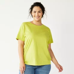 Plus Size Sonoma Goods For Life® Everyday Crewneck Tee -Kohl's store 5259072 Yellow Green