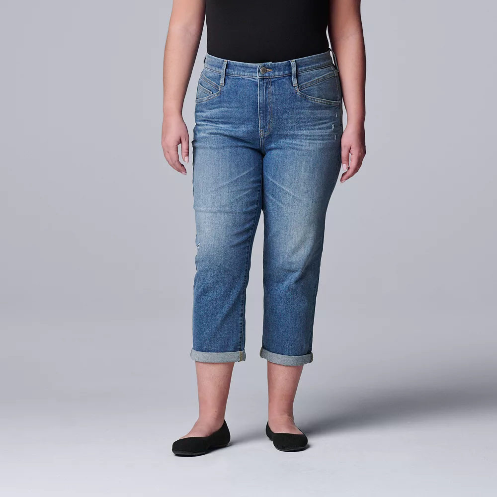Plus Size Simply Vera Vera Wang Relaxed Boyfriend Crop Jeans 5 Plus Size Simply Vera Vera Wang Relaxed Boyfriend Crop Jeans - Image 5