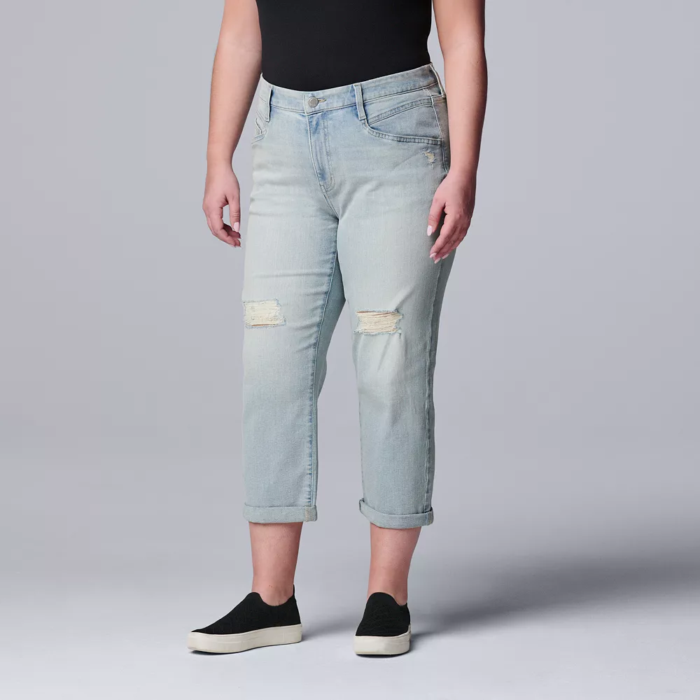 Plus Size Simply Vera Vera Wang Relaxed Boyfriend Crop Jeans 4 Plus Size Simply Vera Vera Wang Relaxed Boyfriend Crop Jeans - Image 4