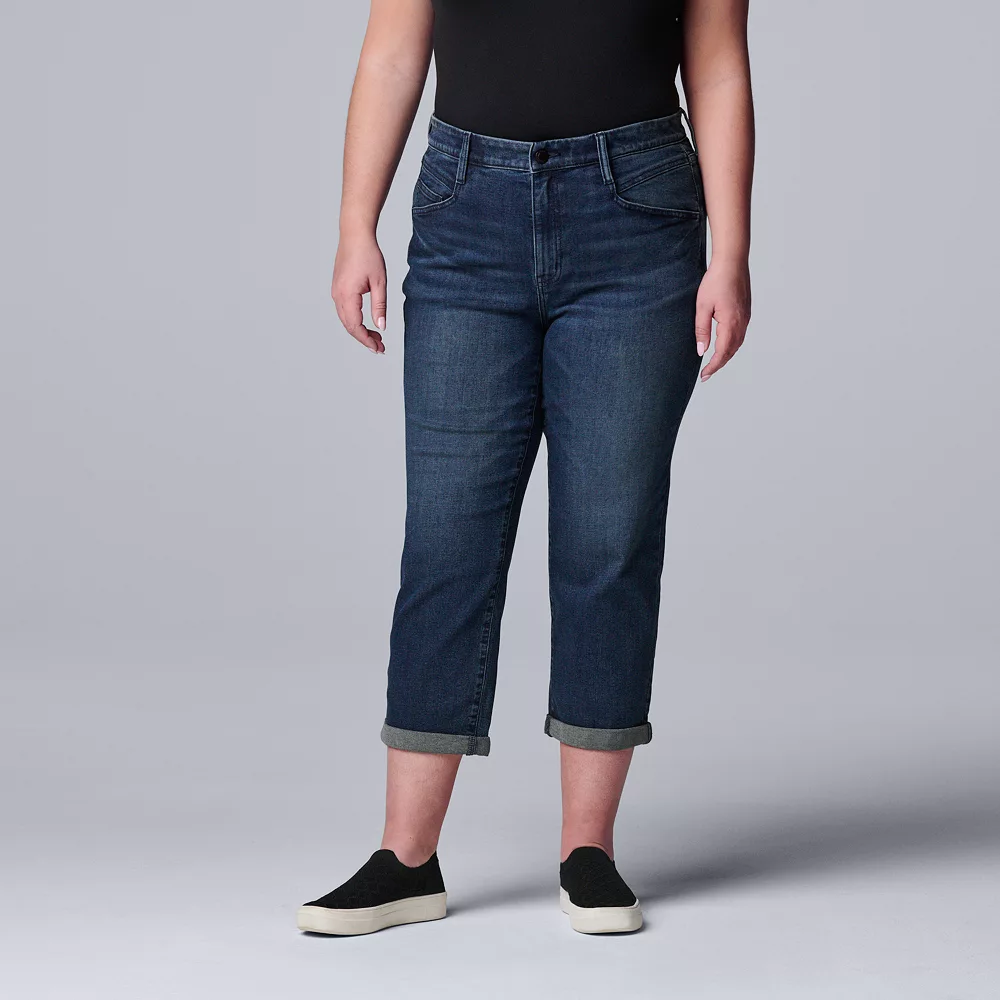 Plus Size Simply Vera Vera Wang Relaxed Boyfriend Crop Jeans 2 Plus Size Simply Vera Vera Wang Relaxed Boyfriend Crop Jeans - Image 2