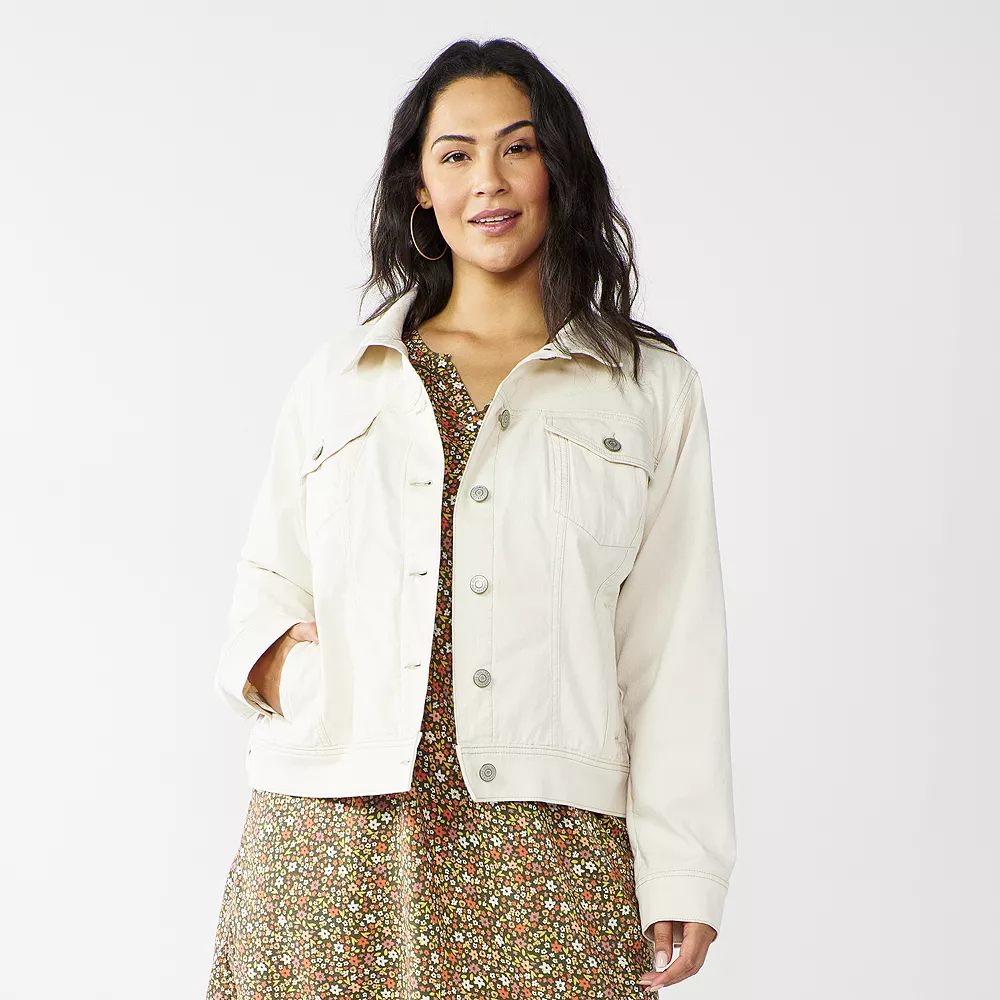 Plus Size Sonoma Goods For Life® Button Front Jean Jacket 1 Plus Size Sonoma Goods For Life® Button Front Jean Jacket