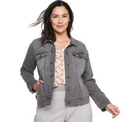 Plus Size Sonoma Goods For Life® Button Front Jean Jacket 7 Plus Size Sonoma Goods For Life® Button Front Jean Jacket -Kohl's store 5269795 Gray Wash