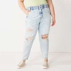Juniors' Plus Size SO® High-Rise Mom Jeans