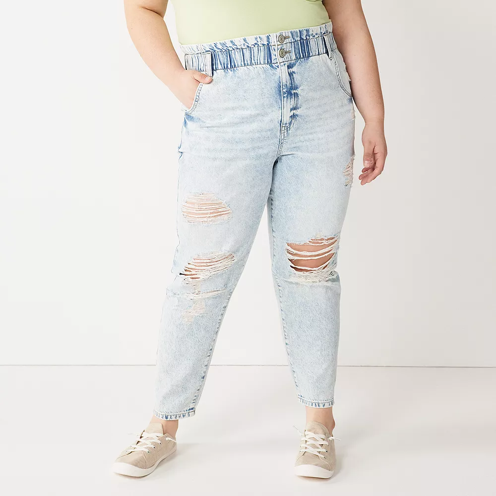 Juniors' Plus Size SO® High-Rise Mom Jeans 1 Juniors' Plus Size SO® High-Rise Mom Jeans