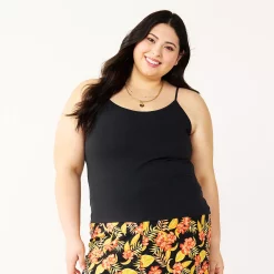 Juniors' Plus Size SO® Scoopneck Cami -Kohl's store 5340751 Black Luxe