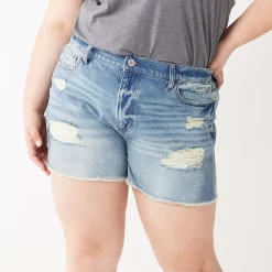 Juniors' Plus Size SO® High Rise Mom Shorts 8 Juniors' Plus Size SO® High Rise Mom Shorts -Kohl's store 5354792 Light Destruction