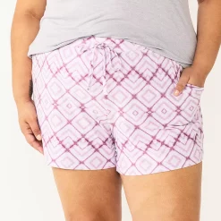 Plus Size Sonoma Goods For Life® Pajama Shorts -Kohl's store 5490355 Purple Diamonds