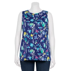 Plus Size Croft & Barrow® Essential Tank -Kohl's store 5509745 Navy Fresh Floral