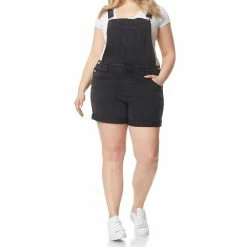 Juniors' Plus Size WallFlower Insta Stretch Tomboy Shortalls -Kohl's store 5523790 Lt Carbon