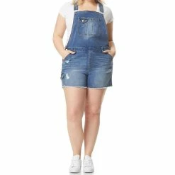 Juniors' Plus Size WallFlower Insta Stretch Tomboy Shortalls