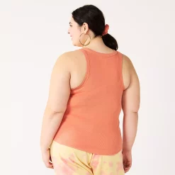 Juniors' Plus Size SO® High Neck Ribbed Tank Top -Kohl's store 5524345 ALT