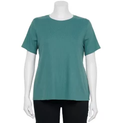 Plus Size Nine West Essential Crewneck Tee -Kohl's store 5525951 Huxley Blue Rib