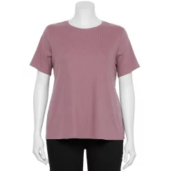 Plus Size Nine West Essential Crewneck Tee -Kohl's store 5525951 Mauve Jewel Rib