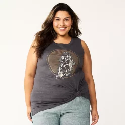 Plus Size Sonoma Goods For Life® Graphic Muscle Tank -Kohl's store 5529302 Grey Cowboy
