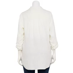 Plus Size Croft & Barrow® Linen-Blend Popover Tunic -Kohl's store 5545050 ALT