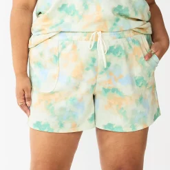 Plus Size Sonoma Goods For Life® Drawstring Fleece Shorts -Kohl's store 5549511 Blue Cloud Dye