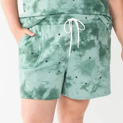Plus Size Sonoma Goods For Life® Drawstring Fleece Shorts -Kohl's store 5549511 Star Tie Dye