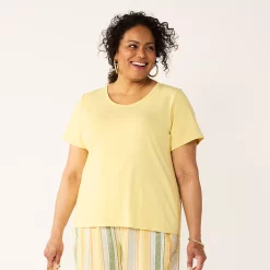 Plus Size Croft & Barrow® Essential Print V-Neck Tee -Kohl's store 5563325 Pineapple Slice