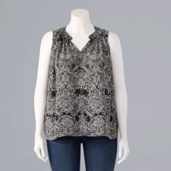 Plus Size Simply Vera Vera Wang Pintuck Sleeveless Top -Kohl's store 5564675 Floral Lace B