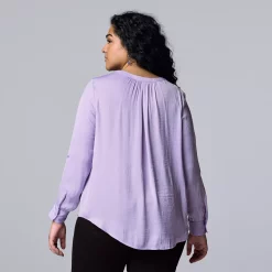 Plus Size Simply Vera Vera Wang Roll-Tab Popover Top -Kohl's store 5564678 ALT