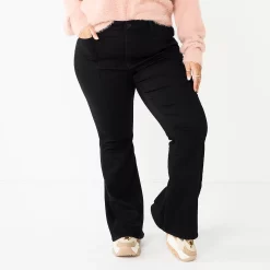 Juniors' Plus Size SO® High-Rise Flare Jeans 12 Juniors' Plus Size SO® High-Rise Flare Jeans -Kohl's store 5568305 Black