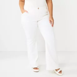 Juniors' Plus Size SO® High-Rise Flare Jeans 14 Juniors' Plus Size SO® High-Rise Flare Jeans -Kohl's store 5568305 White
