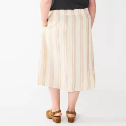 Plus Size Sonoma Goods For Life® Vented Button-Front Midi Skirt 5 Plus Size Sonoma Goods For Life® Vented Button-Front Midi Skirt -Kohl's store 5570625 ALT