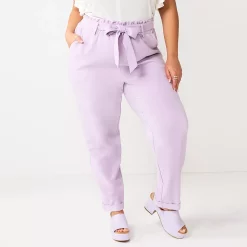 Juniors' Plus Size SO® High-Rise Paperbag Tapered Leg Pants 18 Juniors' Plus Size SO® High-Rise Paperbag Tapered Leg Pants -Kohl's store 5576669 Lavender