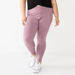 Juniors' Plus Size SO® Solid High-Rise Leggings -Kohl's store 5580103 Muted Plum